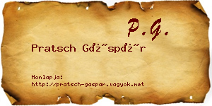 Pratsch Gáspár névjegykártya